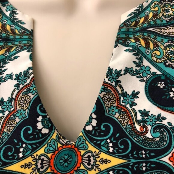 Vintage Renee C. Women's Paisley Geometric Sleeveless Summer Dress Medium - Picture 7 of 7